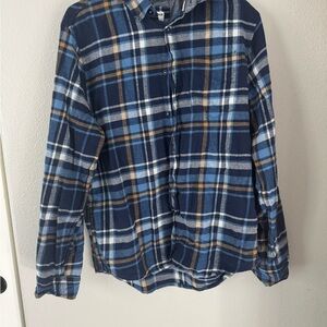 Blue Plaid Casual Button Down Shirt